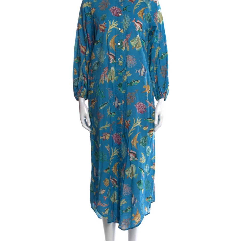 Alemais sea print button down dress